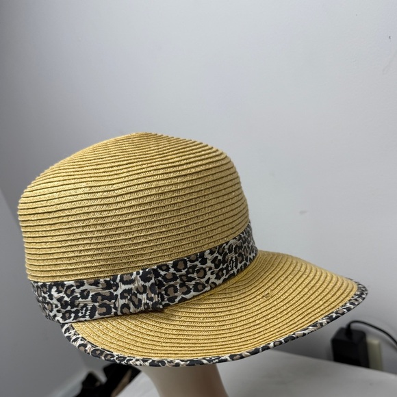 August Hat Company Straw Visor BallCap Beach Hat Animal Print - Picture 4 of 9